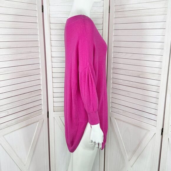 Express Drop Shoulder Circle Hem Oversized Tunic Sweater Pink Small - Picture 3 of 13
